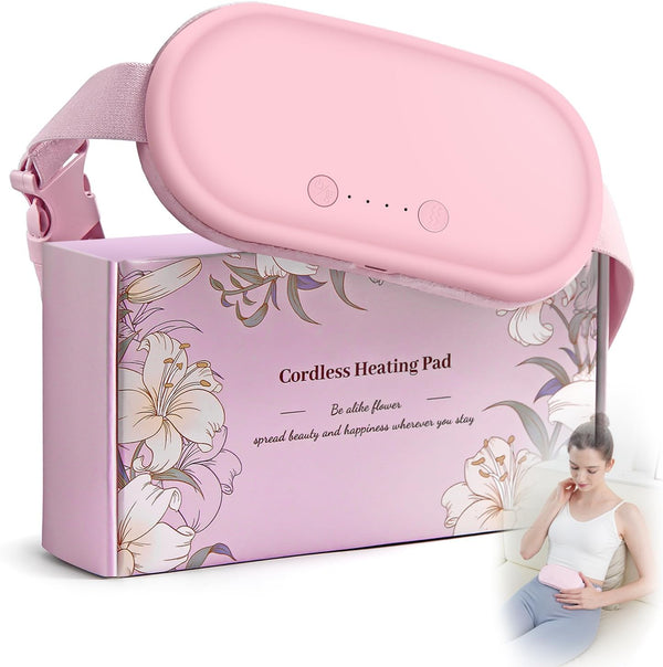 PVOGRT Portable Electric Heating Pad for Period Cramps, Menstrual Heating Pads with 4
