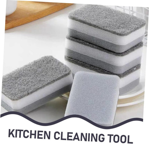10pcs Non Scratch Sponge Scouring Pad, Kitchen Scrub Brush for Oven Cleaning, Dishwashing Pad for Home Use