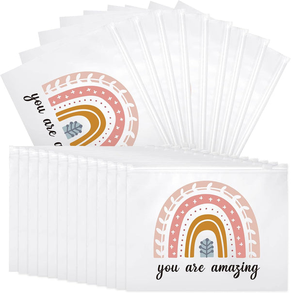 Reginary 50 Pcs Inspirational Gifts Bulk - Cosmetic Bag EVA You Are Braver Makeup Bag for Women