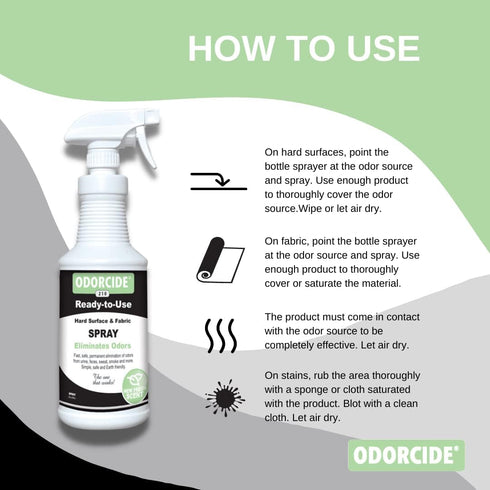 Odorcide Odor Eliminator Spray, 32 Oz Non-Enzymatic Formula for Strong Odors on Carpets, Hardwood & More