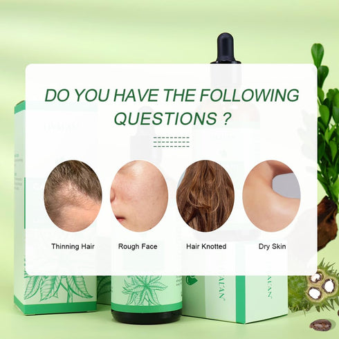 LIYALAN Pure Castor Oil - Cold Pressed Unrefined Hair Oil for Thicken Hair, Nourish Hair & Scalp, Glass Bottle, 3.38 fl