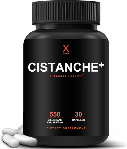 HUMANX Cistanche+ 550MG USA Made - Easy to Swallow Capsules for Men, Supports Athletic Performance & Vitality