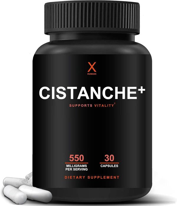 HUMANX Cistanche+ 550MG USA Made - Easy to Swallow Capsules for Men, Supports Athletic Performance & Vitality
