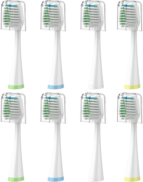 Replacement Toothbrush Heads for Waterpik Complete Care 5.0/9.0 (CC-01/WP-861), 10 Count, White, with Covers
