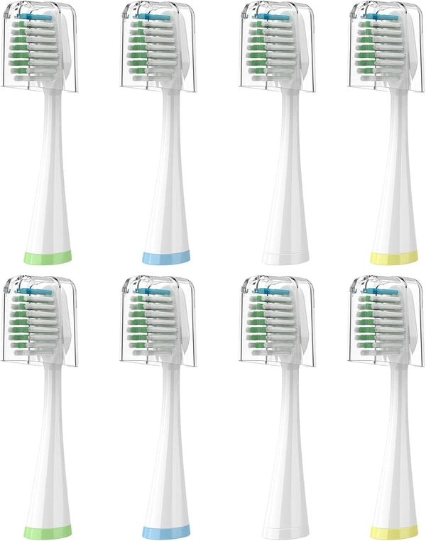 Replacement Toothbrush Heads for Waterpik Complete Care 5.0/9.0 (CC-01/WP-861), 10 Count, White, with Covers