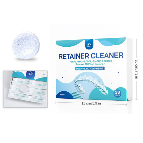 Retainer & Denture Cleaner Tablets, 1 Month Supply for Aligners, Mouth Guards, and False Teeth Whitening