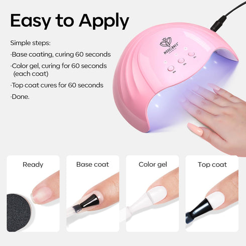 modelones Gel Nail Polish Set, 2 Pcs 15ml Pure Black and White Soak Off LED UV Gel Polish Kit for Women