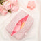 Quilted Makeup Bag, Floral Cosmetic Bag, Cute Handmade Aesthetic Pink Toiletry Bag for Women, Flower Coquette