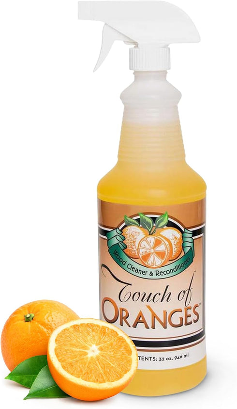 Wood Cleaner & Polish Spray, Real Orange Oil, 32 oz, Luster Finish for Kitchen Cabinets & Hardwood Floors