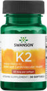 Swanson Natural Vitamin K2 (Menaquinone-7 from Natto) | 50 mcg | 30 Sgels