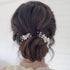 Unicra Bridal Flower Hair Pins, Wedding Pearl Hair Piece Crystal Accessories for Women and Girls (Pack of 3) (A-Silver)