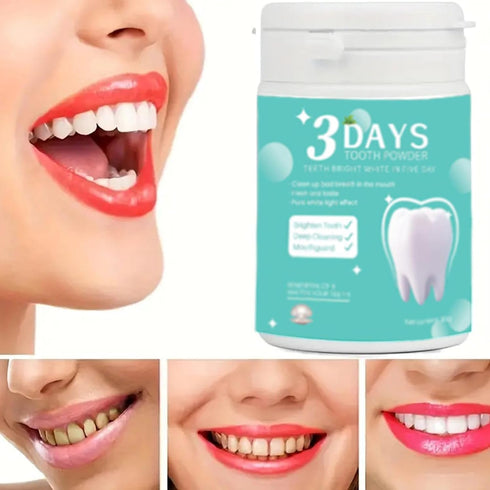 3 Days Teeth Whitener Mint Deep Cleaning and Remineralizing Tooth Powder Pearl Powder - Stain Remover & Polisher for Brighting White Teeth in 5 Days(blue)