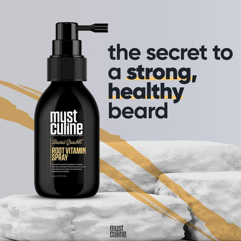 Masculine Beard Growth Vitamin Spray for Fuller, Stronger, and Bushier Beards (2 Pack)