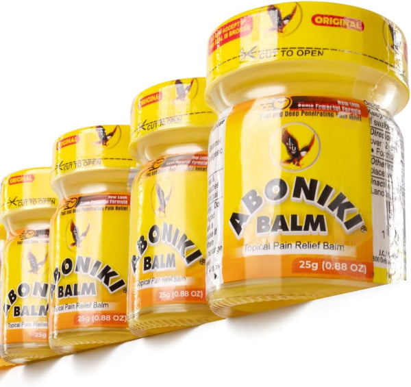 Aboniki Balm (4 Jars), Powerful Pain Relief for Muscles, Joints, and Whole Body, Deep Heat Comfort