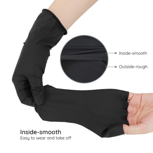 Segbeauty 20 Counts Black Dye Gloves for Hair Coloring, Professional Washable Rubber Accessories