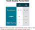 Beige Double Pocket Belt for T1D Insulin Pump, Glucose Monitor, Smartphone, Accessories, Epipen, Medical Devices (Size