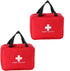 First Aid Bag, Empty Medical Storage Kit for Emergency First Aid (Red, 2PCS)