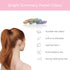 Soft Mulberry Silk Non Slip Colorful Scrunchies 4 Pack | Thin Elastic Ponytail Hair Ties for Girls | No Crease or Damage