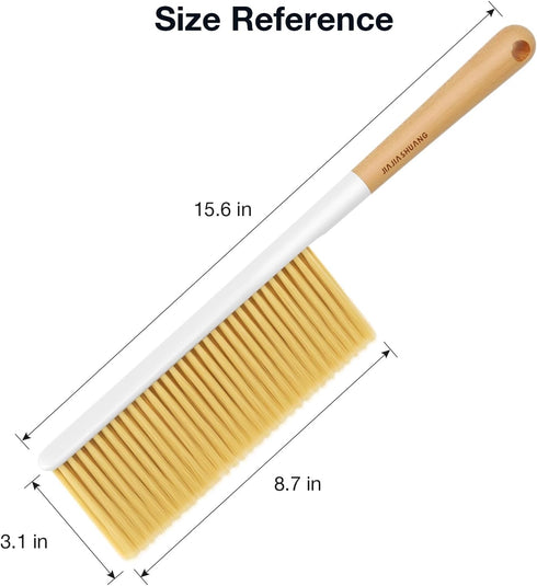 Portable Hand Brush - OSCIOSS Dusting Brush with Wooden Handle for Cleaning Bed, Couch, Clothes, Ideal for Home