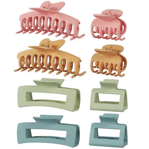 Sisiaipu 8 Pcs Hair Claw Clips for Women, Large Medium Small Clips for Thick Thin Hair, 4 Style Colorful Accessories