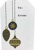 Merry & Bright Gold Gift Tag Stickers, 2 x 3 Inch Holiday Labels, Roll of 100 with 4 Festive Designs