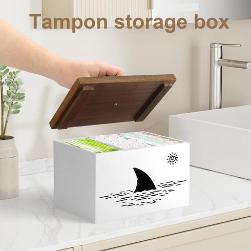 MROUEN Tampon Holder for Bathroom,White Feminine Product Organizer,Girl Stuff Box for Bathroom,Pad and Tampon Organizer