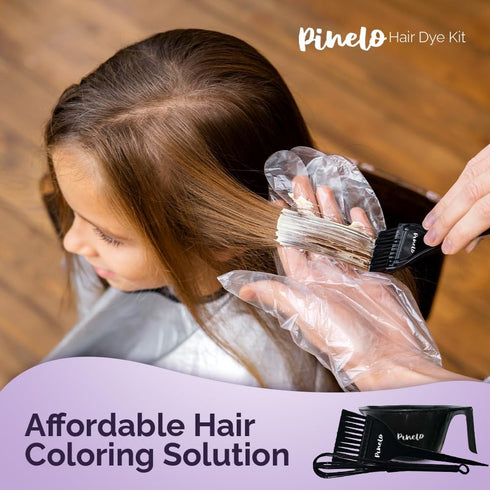 Pinelo 17-in-1 Hair Dye Kit, Complete Hair Coloring Kit, Color Mixing Bowl, Brushes, Clips, Gloves
