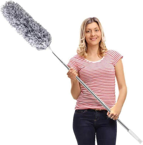 DELUX Extendable Microfiber Feather Duster with 100 Inch Long Pole, Bendable Head & Long Handle for Cleaning