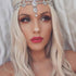 Unsutuo Hair Jewelry Head Chain, Wedding Bohemian Floral Headband Elastic for Women, Silver