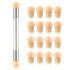 SILPECWEE 1Pc UV Gel Nail Gradient Sponges Pen with 16Pcs Replaceable Sponge Heads for Nail Design Tools