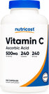 Nutricost Vitamin C 500mg, 240 Vegetarian Capsules, Gluten Free & Non-GMO