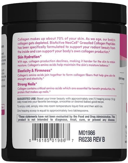 NeoCell Super Collagen Peptides, 7 oz, Unflavored Powder, 10g Collagen Peptides per Serving, Gluten Free, Keto Friendly