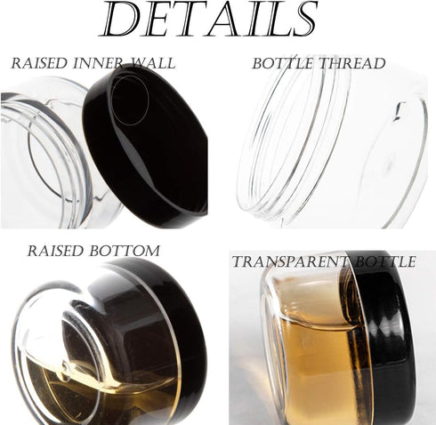 ZEJIA 50PCS 5 Gram Sample Containers with Lids, Mini Makeup Containers with Labels