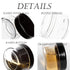 ZEJIA 3 Gram Sample Containers with Lids, 50 Count Tiny Jars for Lip Balms, Lotion, Black Lids