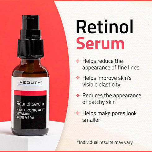YEOUTH Retinol Serum for Face 1oz - Hydrating Face Serum with Hyaluronic Acid for All Skin Types