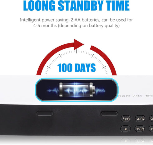 Smart Portable Medicine Pill Organizer with Alarm Reminder for Elderly, Electronic Weekly Pill Box Timer for Scheduled