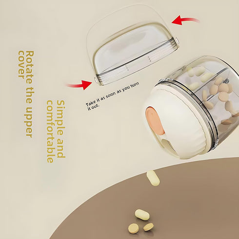 Waterproof Pill Boxes Store Vitamin Fish Oil Medicine in 4 Compartment Pill Box, Weekly Pill Organizer Designed with