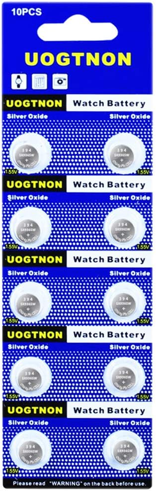 394 SR936SW Watch Battery, 1.55V Silver Oxide Button Cell, 10-Pack