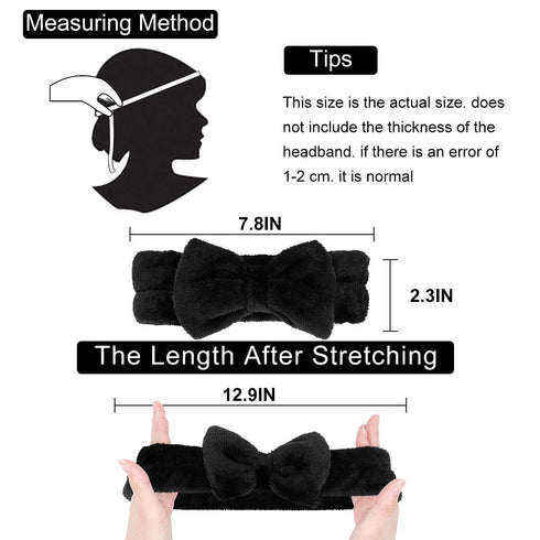 LADES Soft Skincare Headband, Adjustable, Comfortable & Stretchy Fabric for Makeup, Non-Slip Hair Control