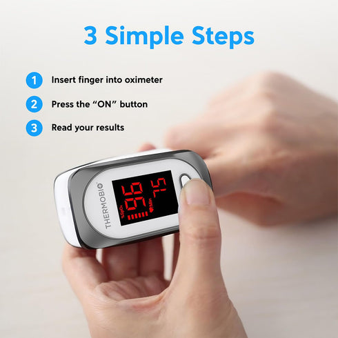 SPA30, SpO2 ThermoBio Fingertip Pulse Oximeter Blood Oxygen Saturation Monitor, Fast Reading Oxygen Meter with Clear