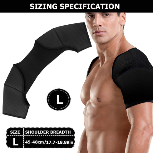 Double Shoulder Brace, Comfortable Double Shoulder -Breathable Sports Protective Gear for Chronic Tendinitis Pain Relief, Shoulder Strap Brace for Sleeping Outdoor Lifting Sports (L)
