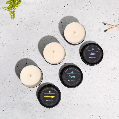 Set Set Go Candles Luxury Scented Candle for Men | Energy Flow Chill | Candles for Home | Aromatherapy | Non Toxic