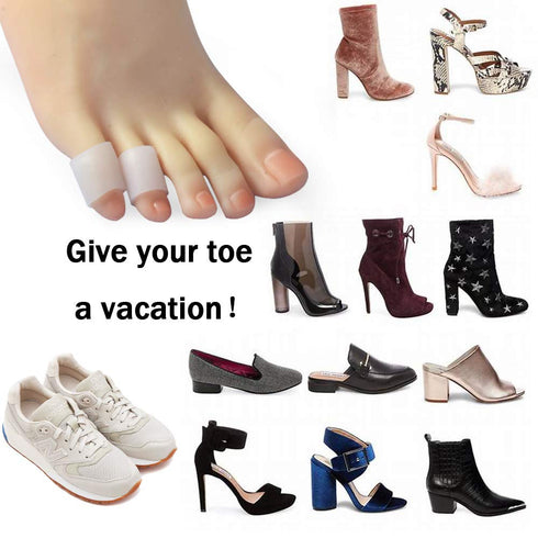 10 Pack Pinky Toe Sleeves Protectors - Small Toe Splints Covers in White, Protects from Rubbing and Pain
