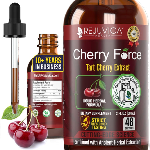Rejuvica Health Cherry Force, Advanced Tart Cherry Extract, Liquid Extract for Better Absorption