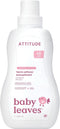 ATTITUDE Baby Fabric Softener, Plant-Based Ingredients, Unscented, 40 Loads, 33.8 Fl Oz
