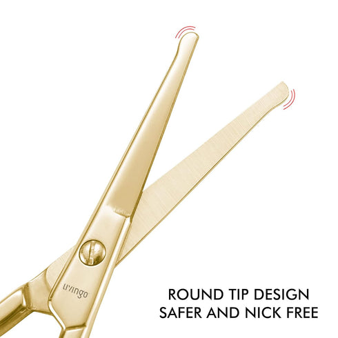 LIVINGO Professional Nose Hair Scissors - Multi-purpose Stainless Steel Rounded Tip Straight Blade, Facial Hair Beard