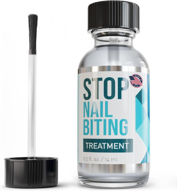 Stop Nail Biting Treatment, Clear Bitter-Tasting Nail Polish for Healthy Nail Growth (0.5 fl oz)