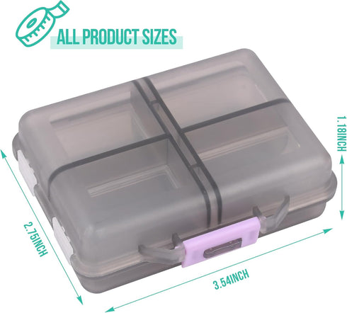 Teikou 8 Travel Pill Organizer Small Grid Compartments Pill Holder Box - Portable Medicine Container Case - Daily