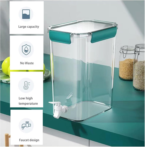 Laundry Detergent Dispenser Beverage Refrigerated Bucket with Faucet Fabric Softener Container for Detergent, Lemonade
