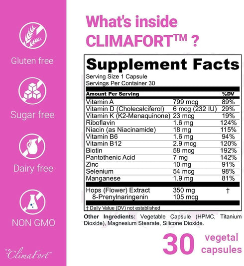 Menopause Capsules - Food Supplement for Women's Health